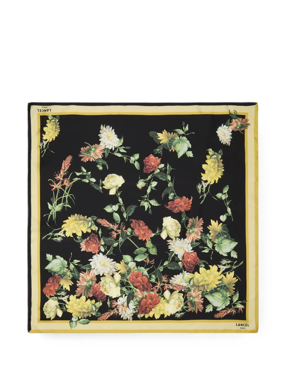 Lancel Schal mit Blumenprint - Schwarz
