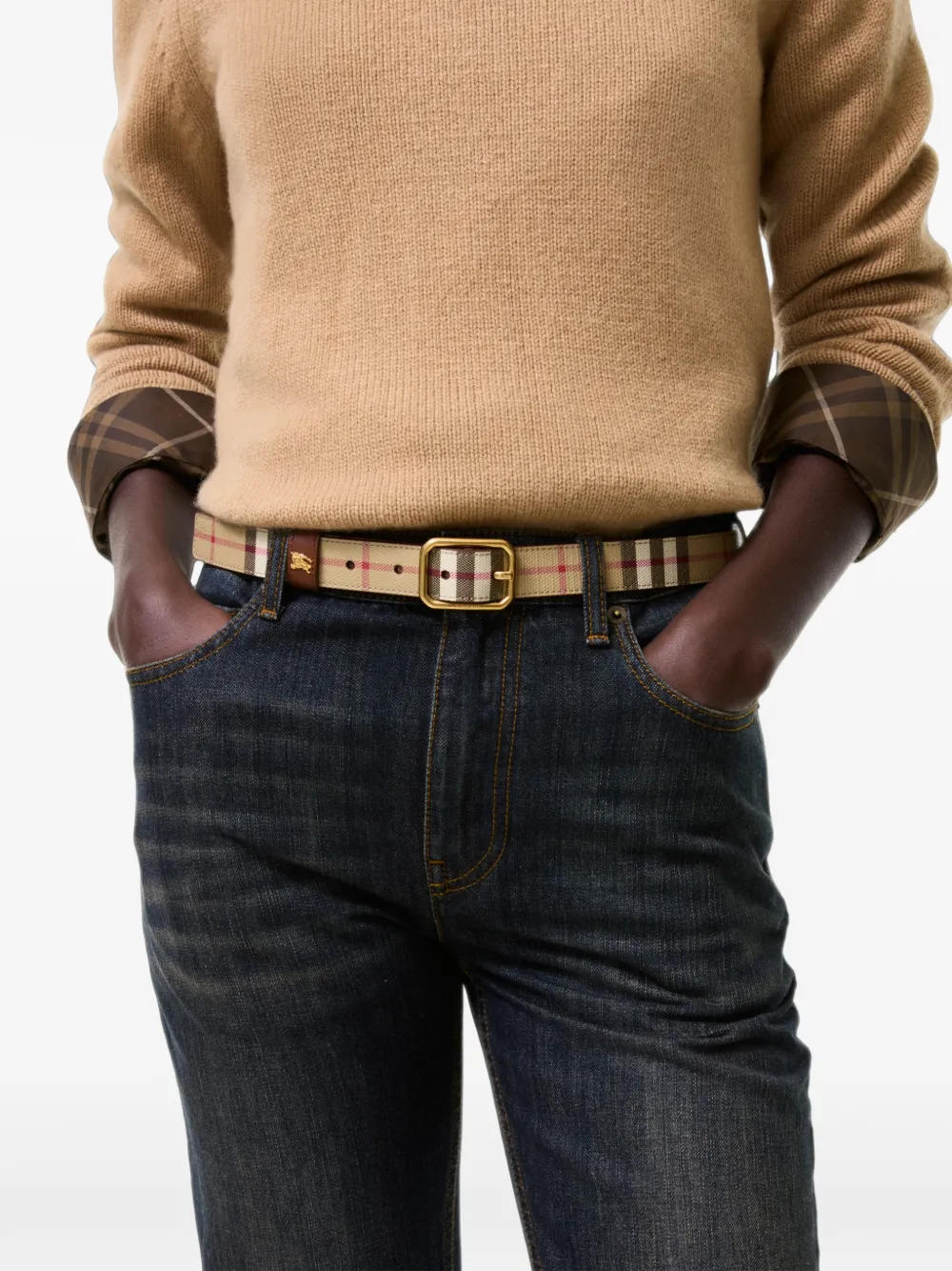 Burberry Check Knight riem Beige