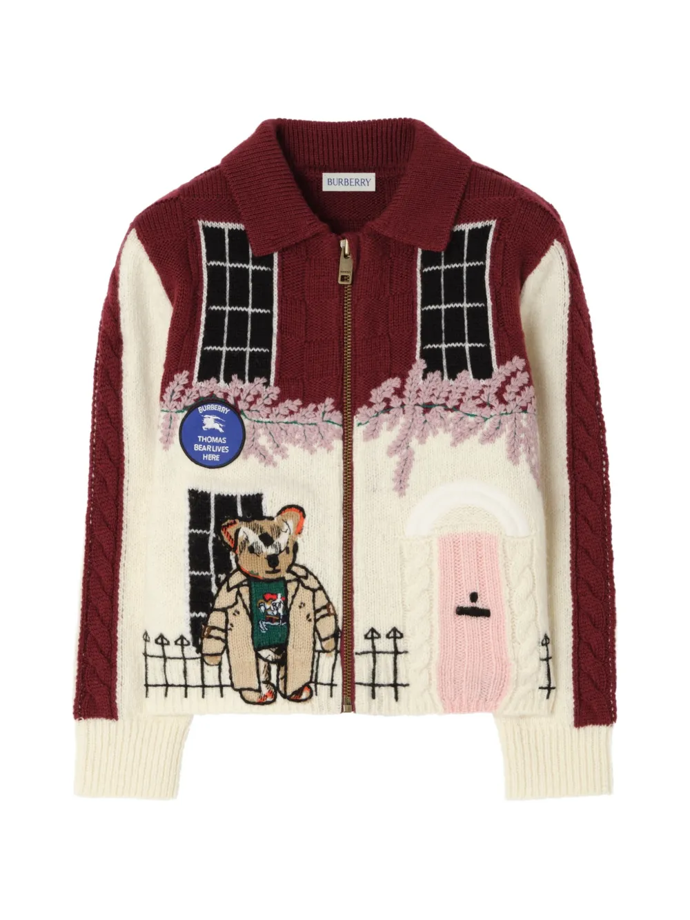 Burberry Kids Cardigan London Townhouse Thomas Bear - Rosso