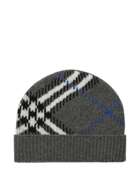 Burberry check cashmere-blend beanie