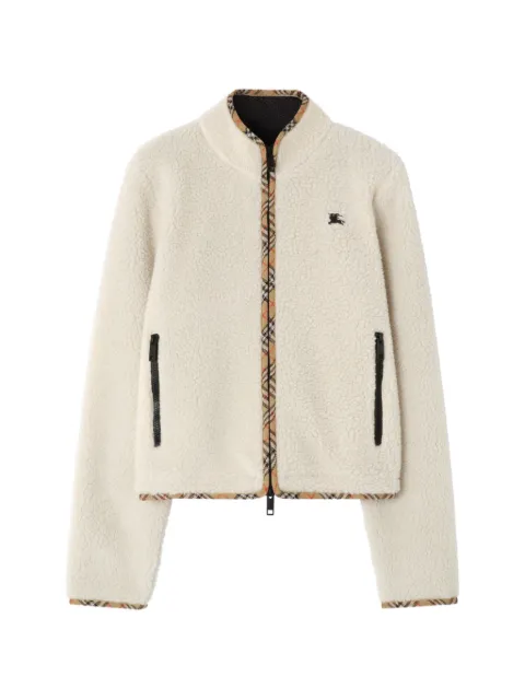 Burberry cropped wool-cashmere blend fleece jacket