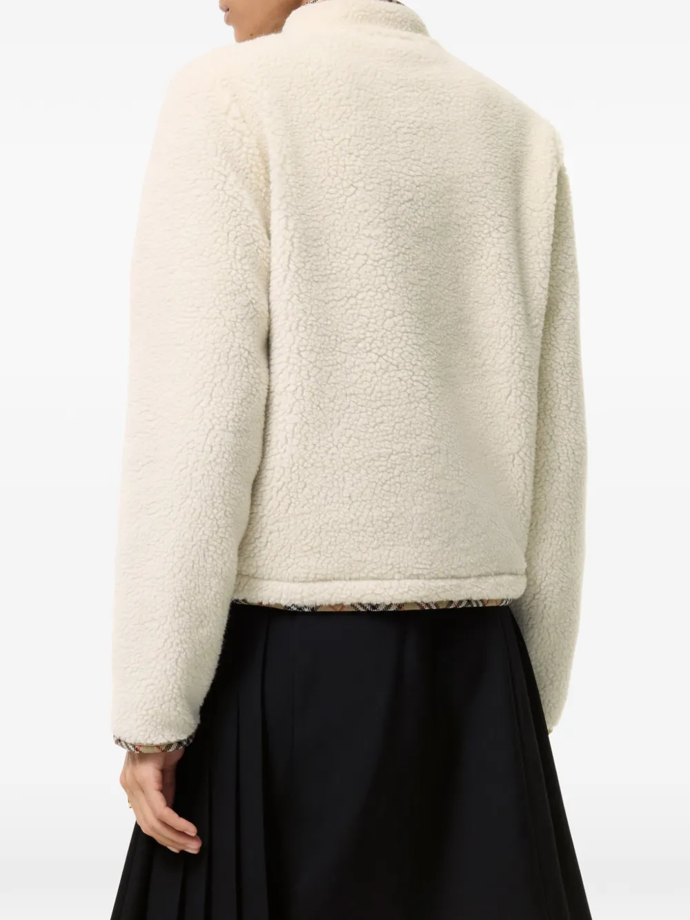 Burberry Cropped fleece jack van wol-kasjmierblend Beige