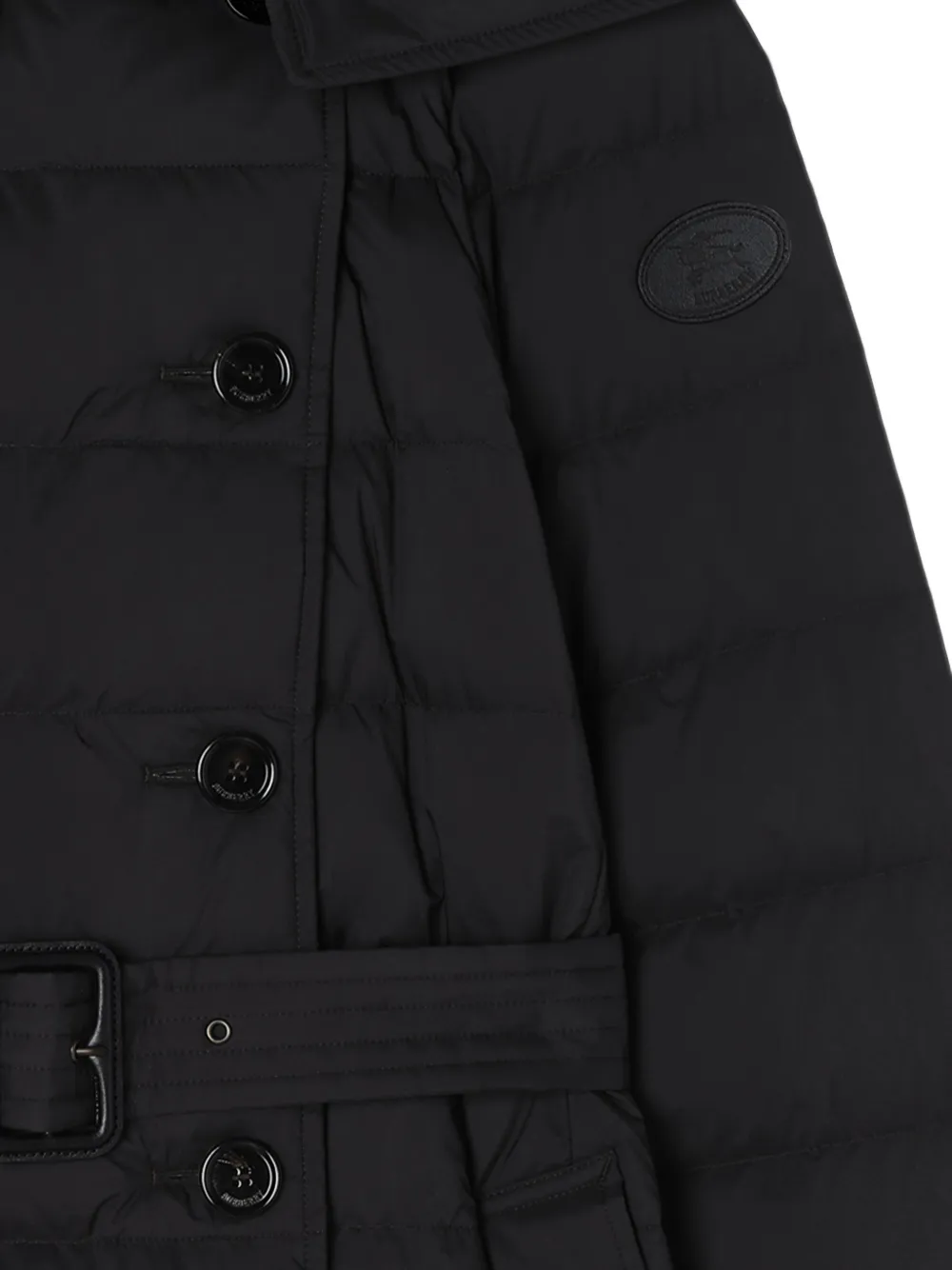 Burberry Audley halflange nylon donsjas Zwart