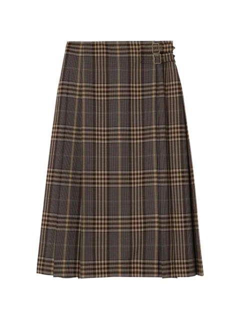 Burberry falda midi de lana con motivo Check
