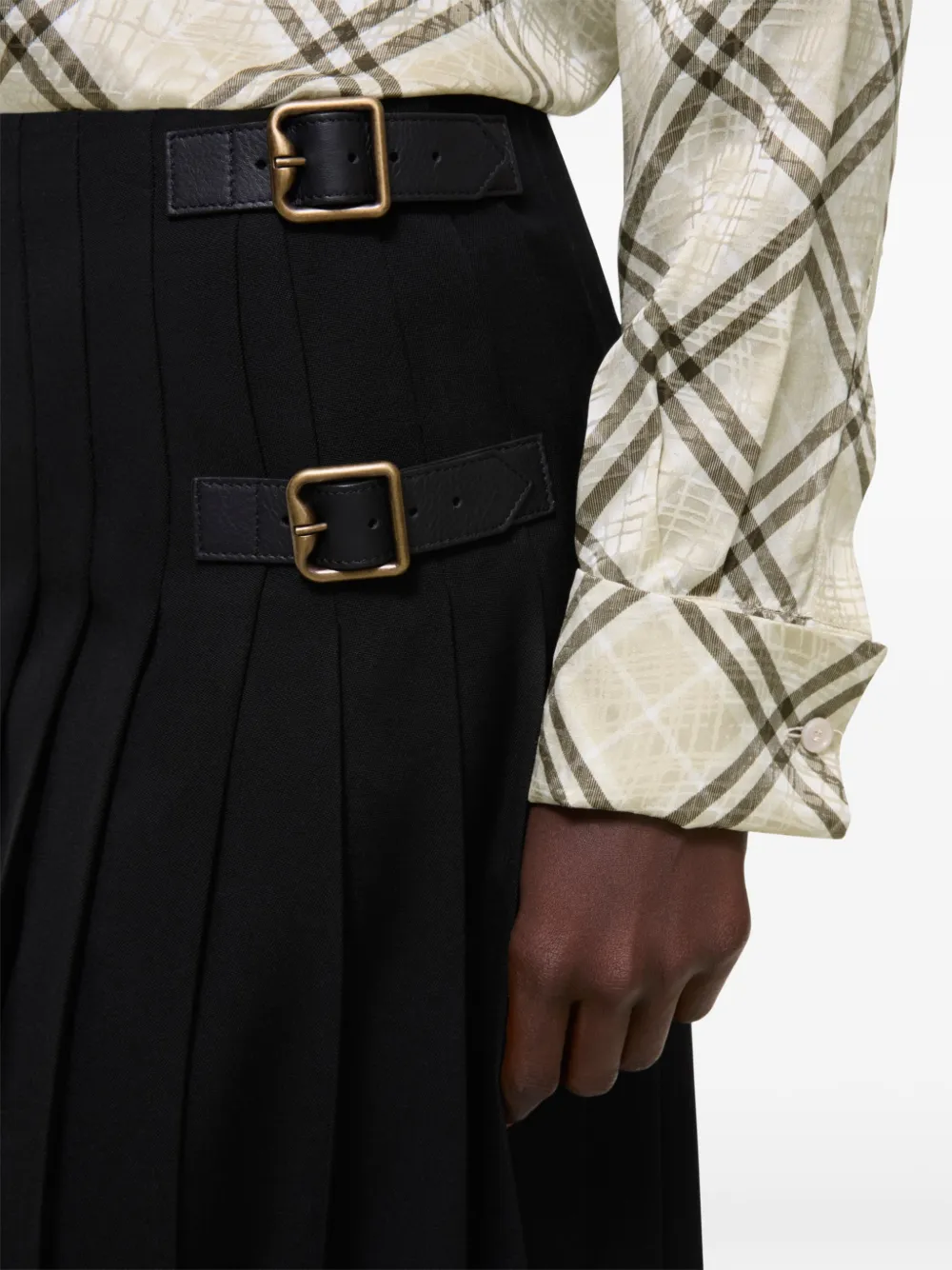 Burberry Wollen midi-kilt Zwart