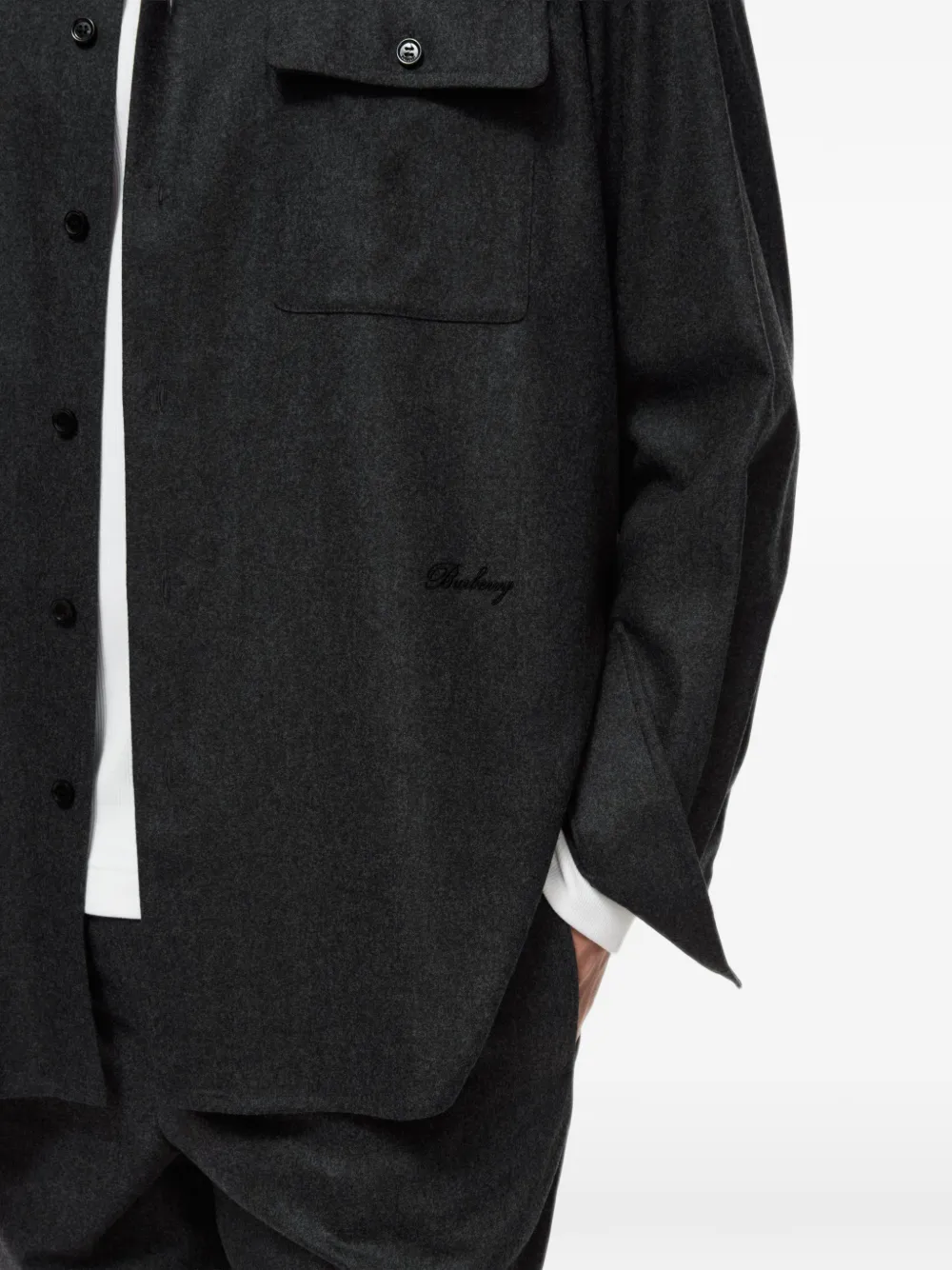 Burberry Wollen kasjmier shirtjack Grijs