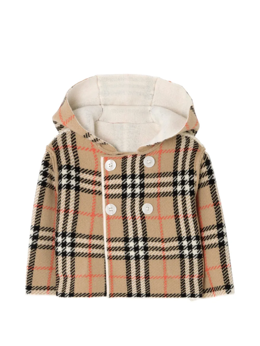 Burberry Kids Omkeerbare geruite duffeljas Beige