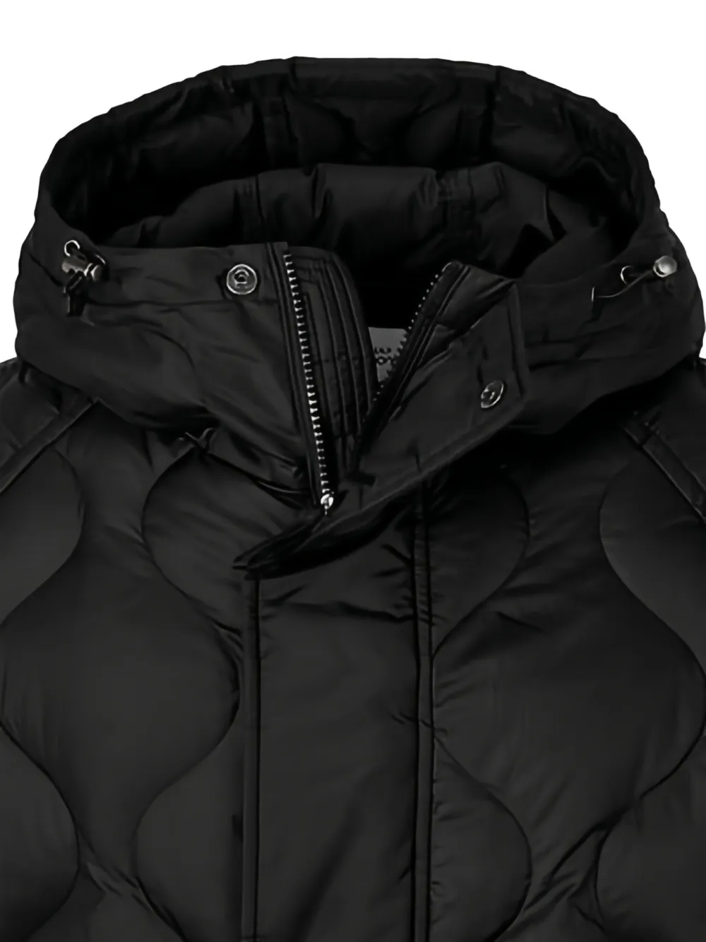 TOMBOY quilted hooded jacket Zwart