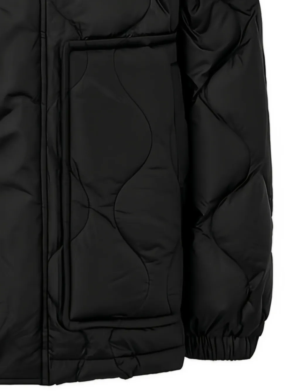 TOMBOY quilted hooded jacket Zwart
