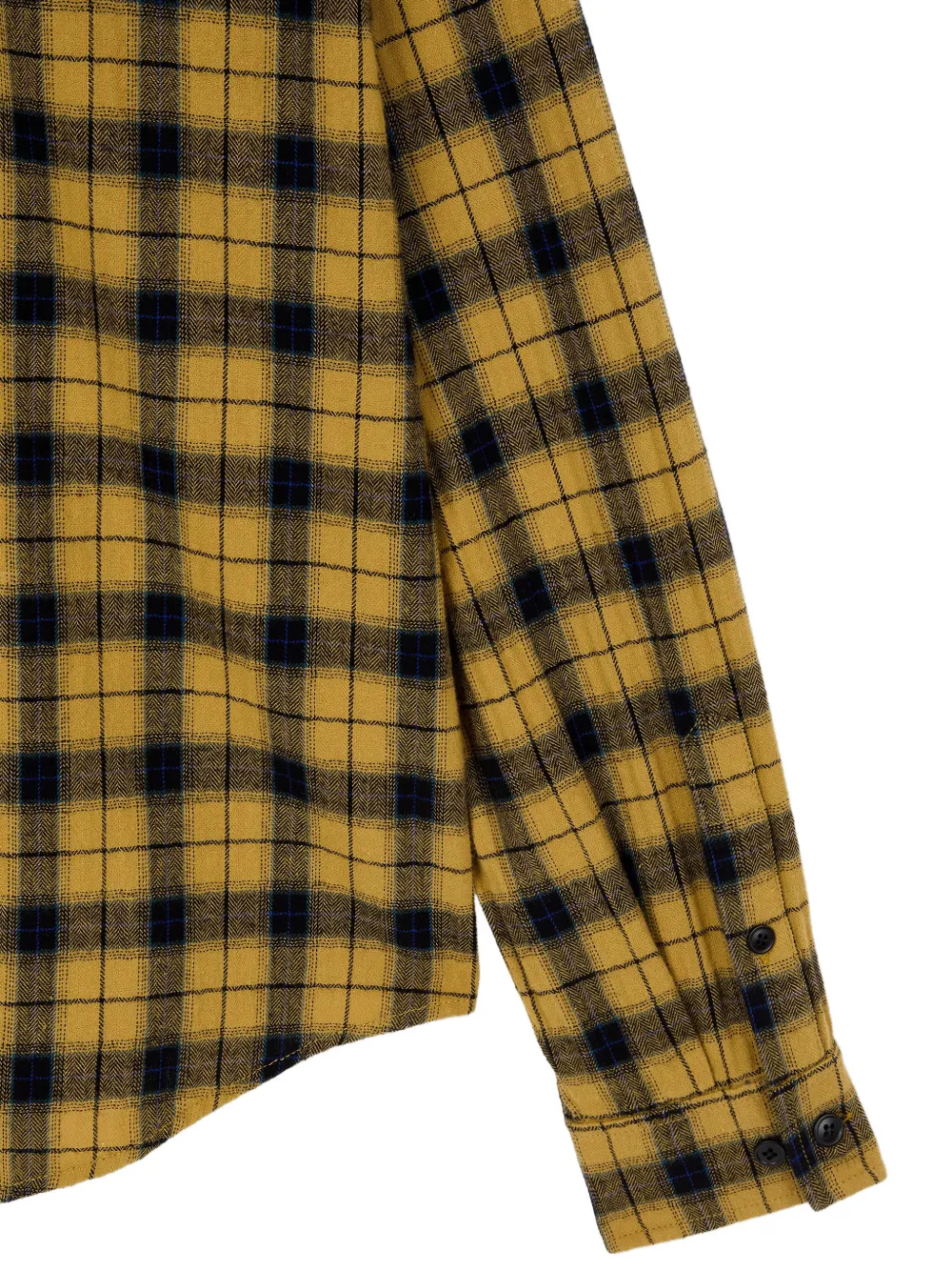 TOMBOY washed check-pattern shirt Geel