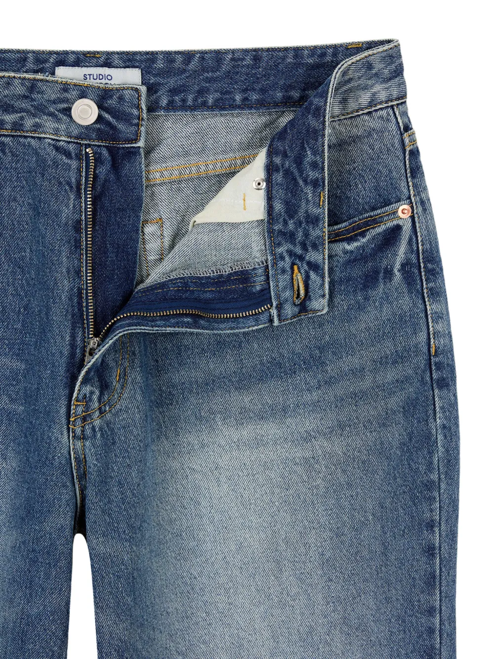 TOMBOY washed straight-fit jeans Blauw