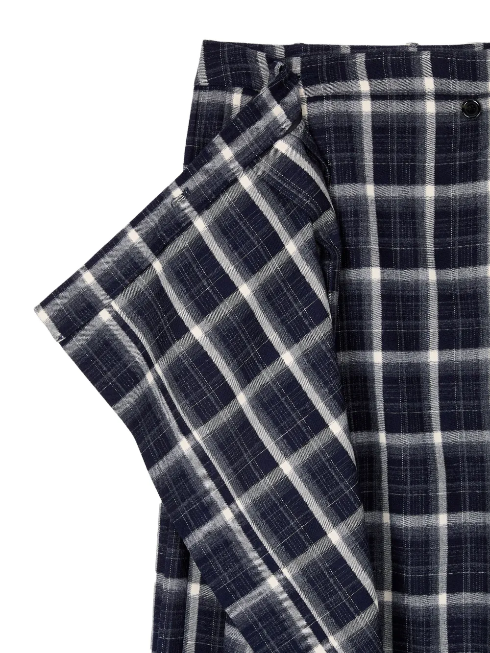 TOMBOY Geruite ongebalanceerde wikkelrok Blauw