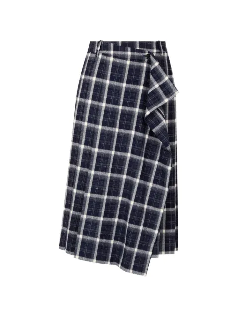TOMBOY check unbalanced wrap skirt