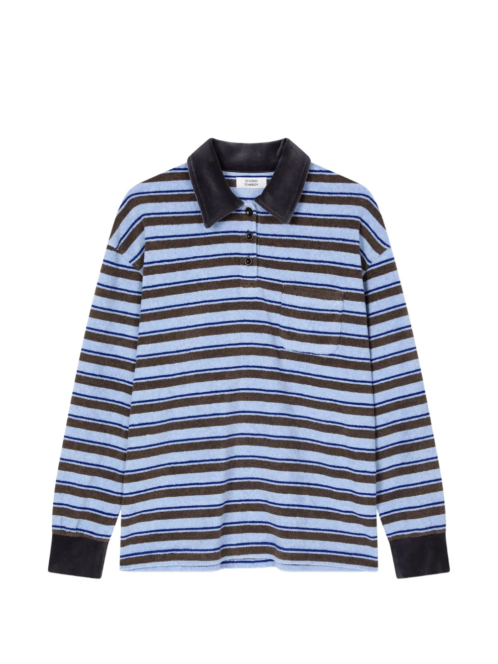 TOMBOY striped long-sleeve polo shirt