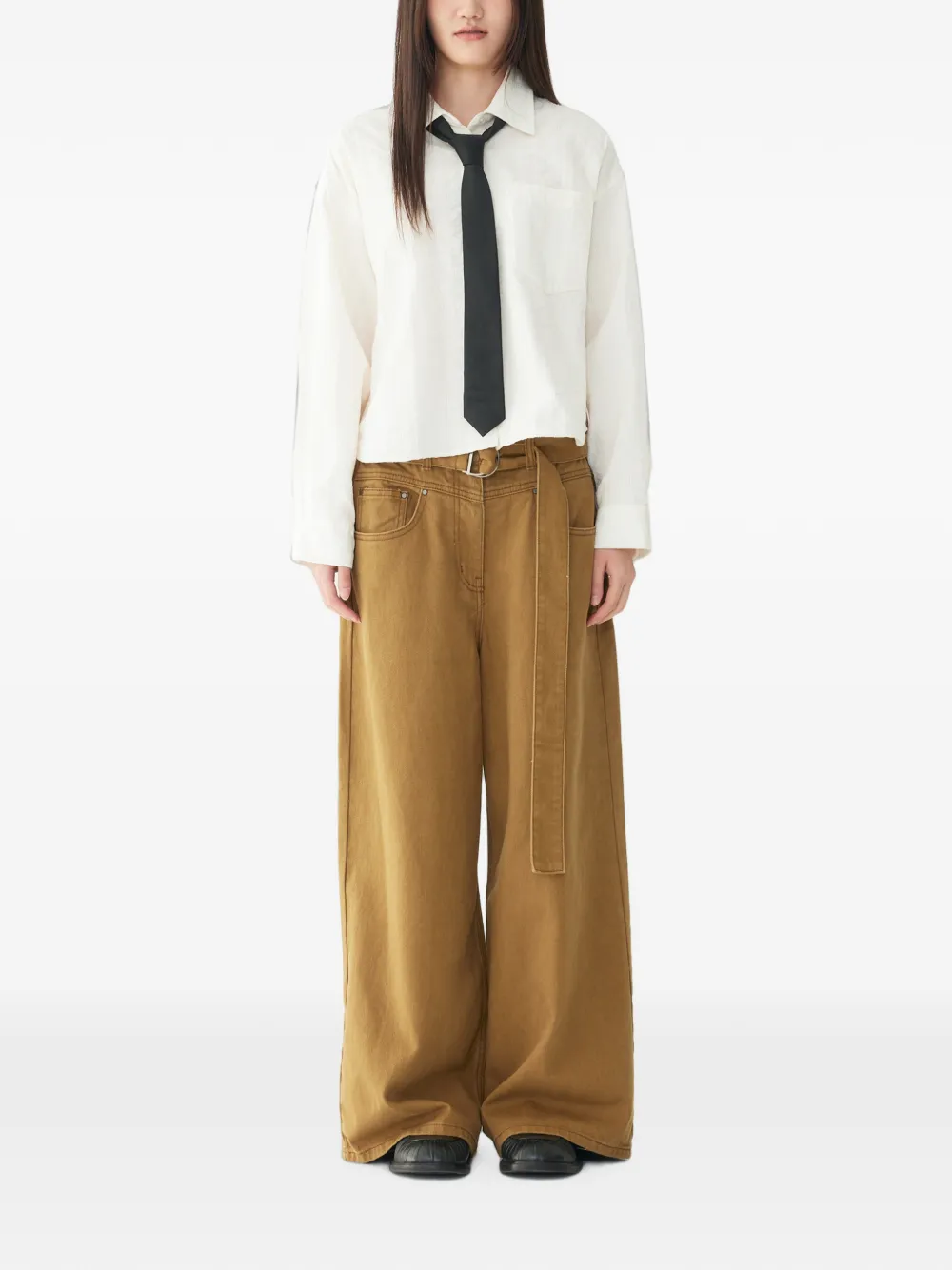 TOMBOY corduroy drawstring shirt Wit