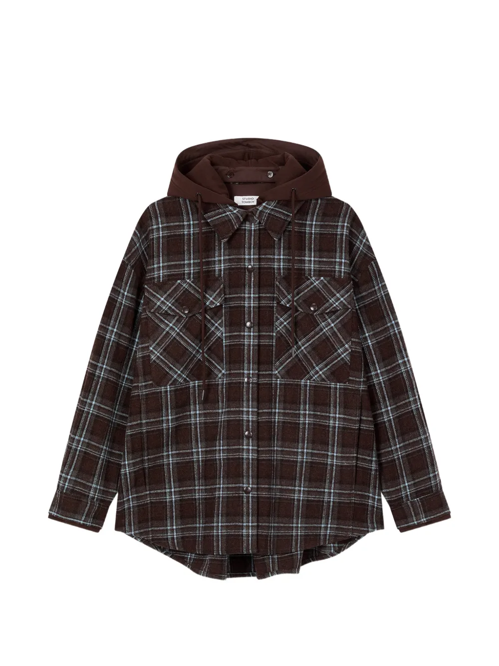 TOMBOY check-pattern long-sleeve shirt - Marrone