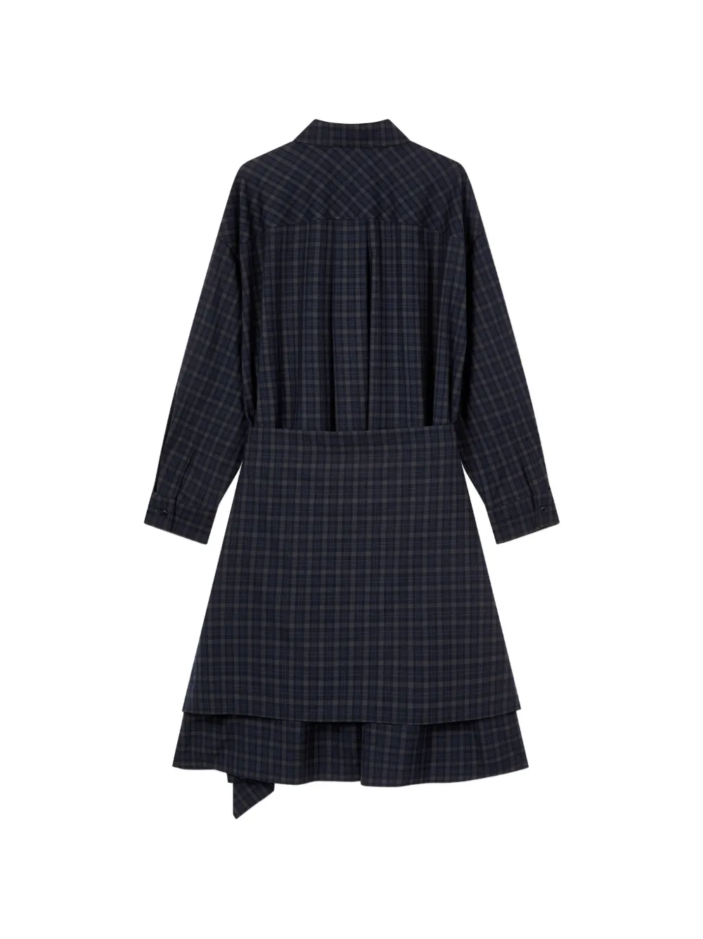 TOMBOY Geruite midi-wikkeljurk Blauw