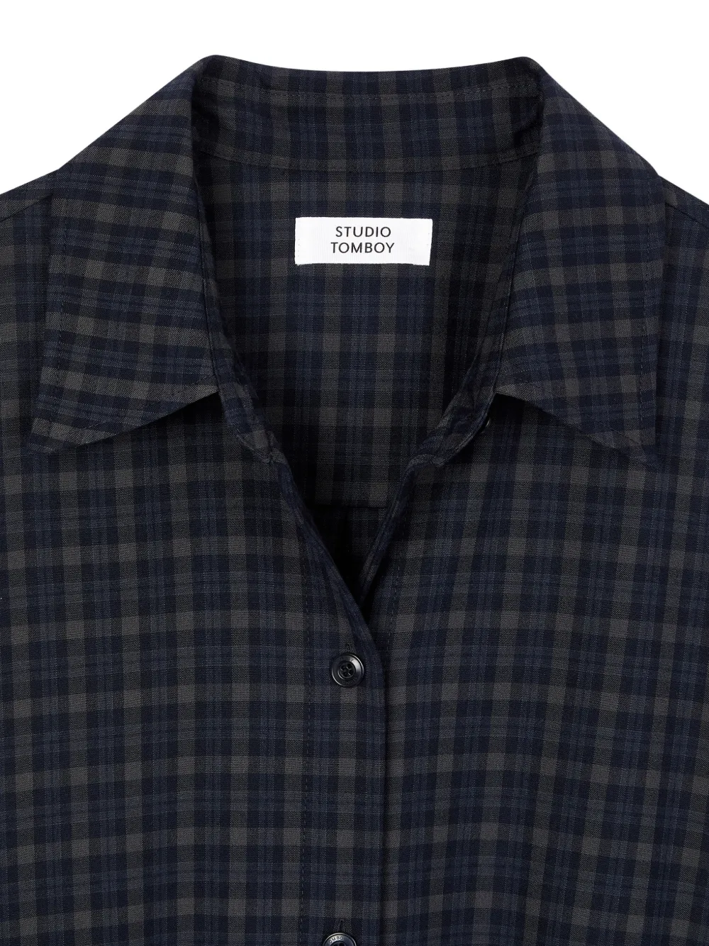 TOMBOY Geruite midi-wikkeljurk Blauw
