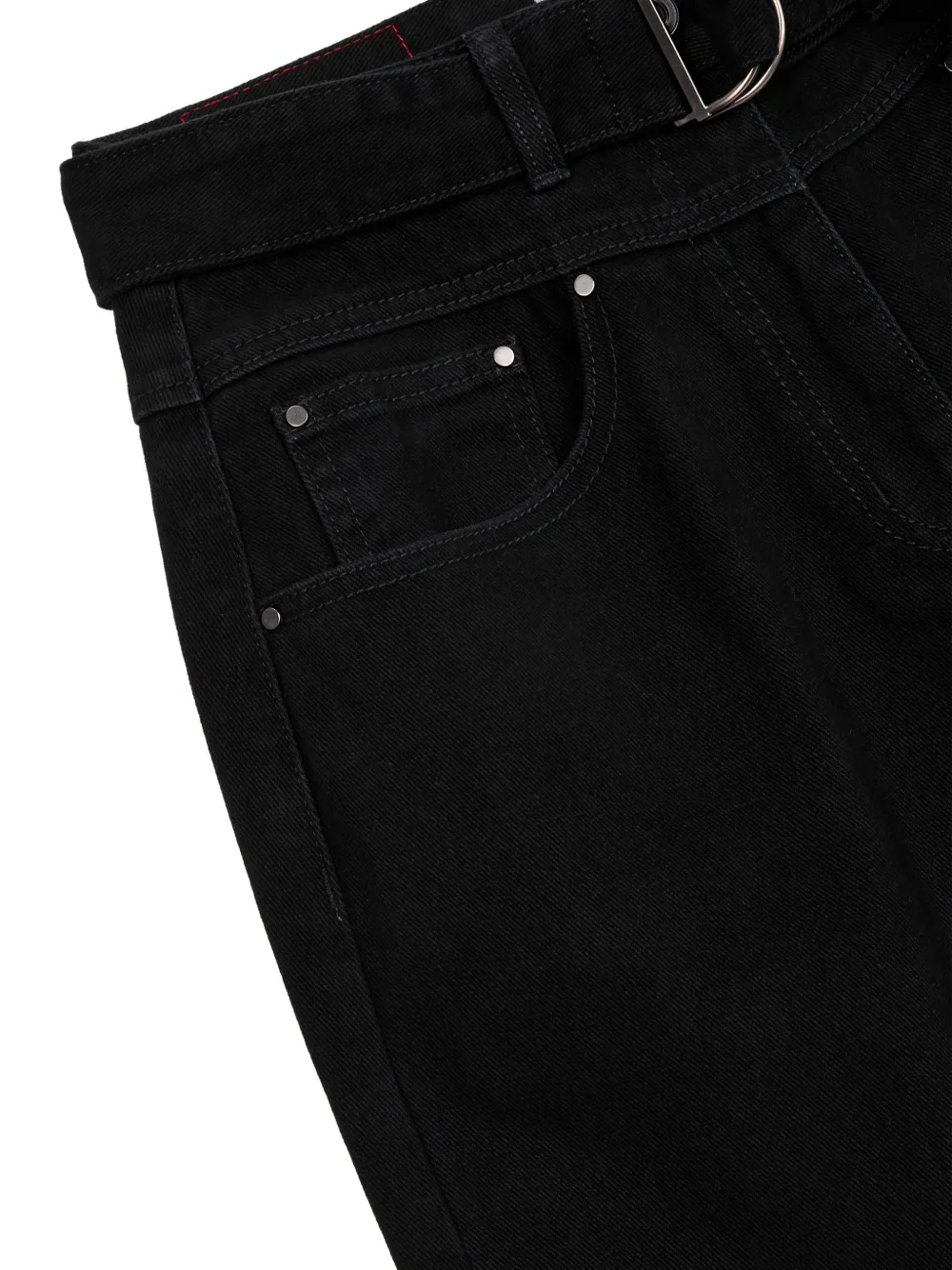 TOMBOY belted denim jeans Zwart