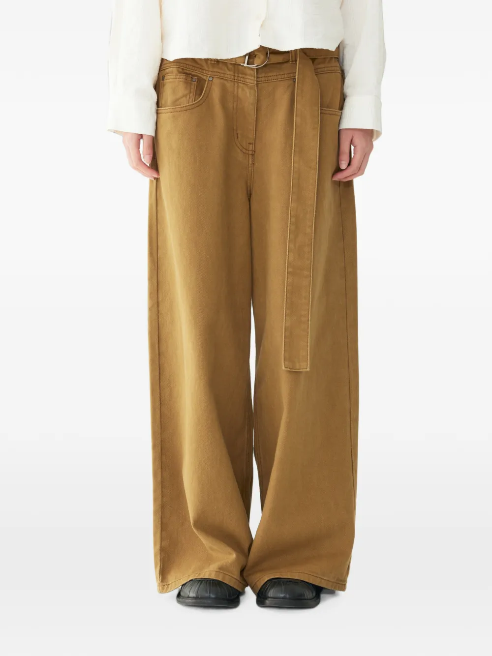 TOMBOY Jeans met wijde pijpen Beige