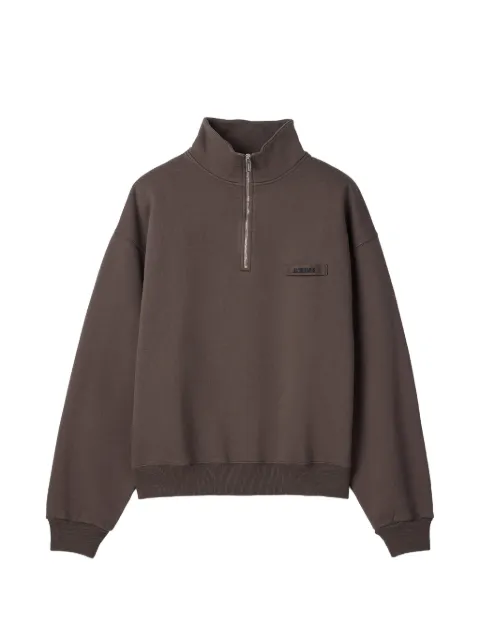 Jacquemus sudadera con parche del logo y media cremallera
