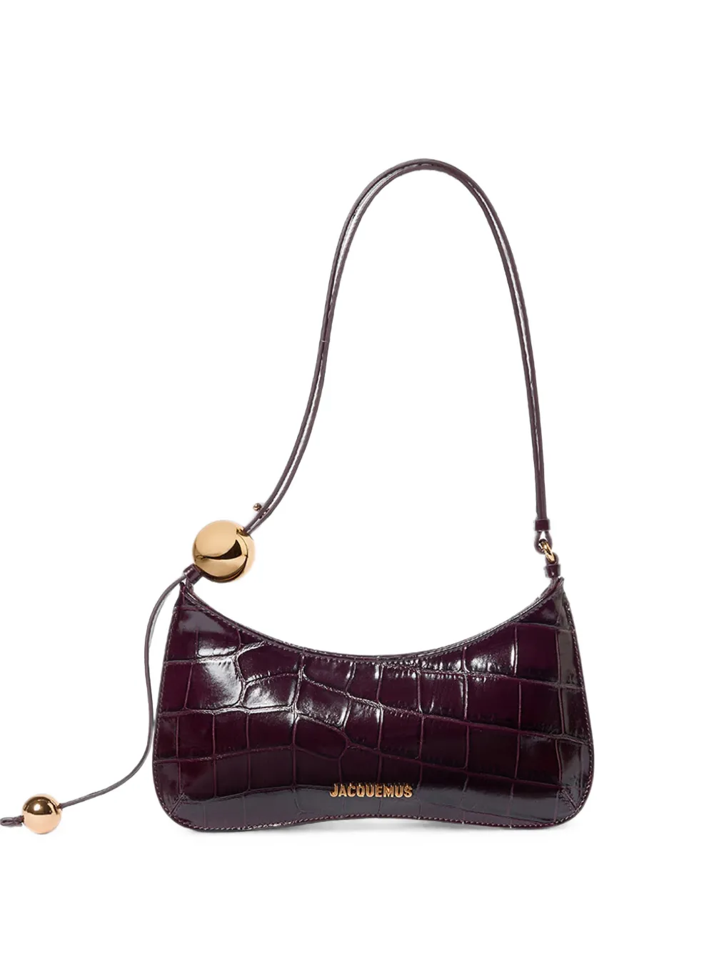 Jacquemus croc-effect leather shoulder bag - Rosso