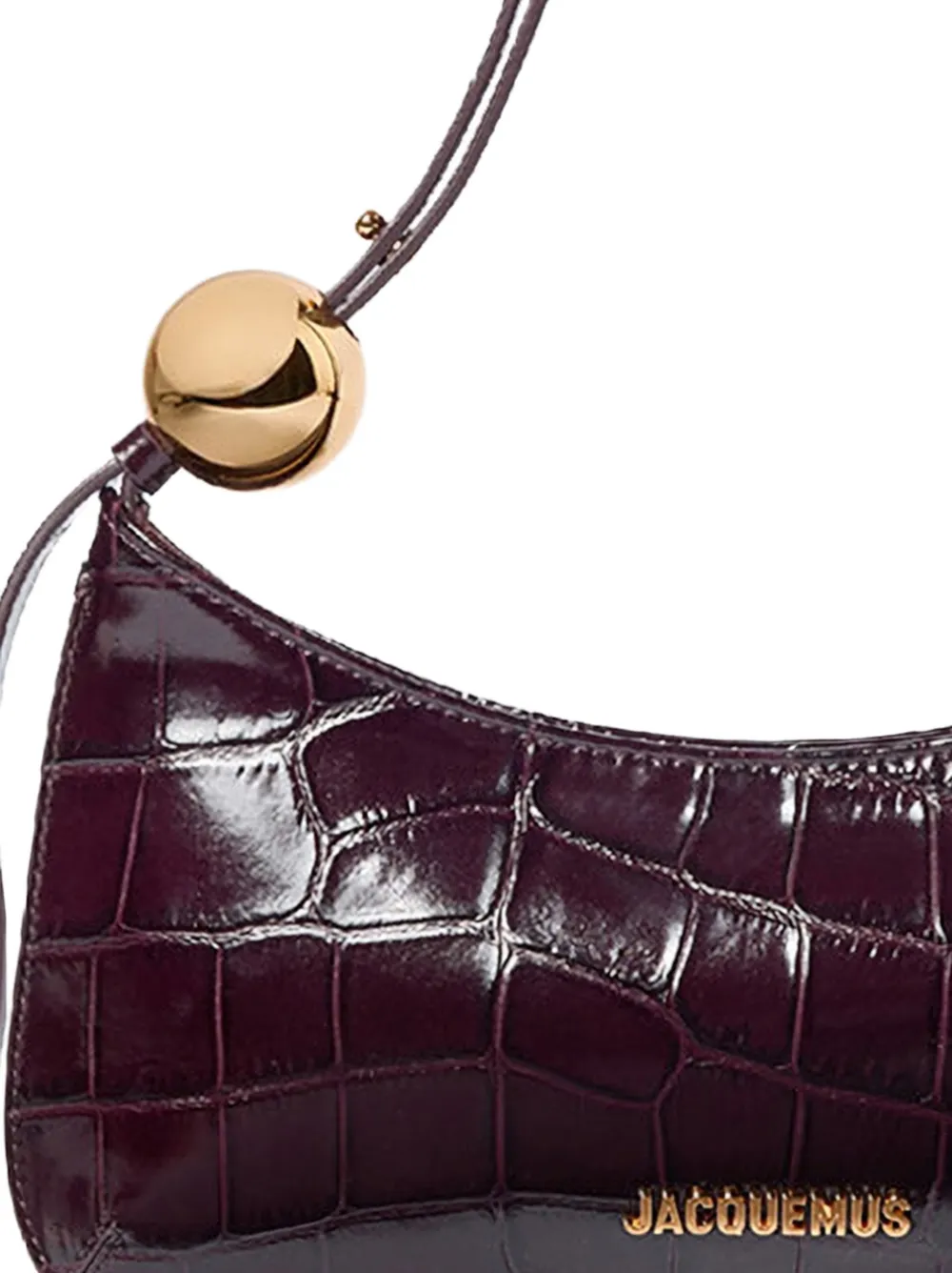 Jacquemus croc-effect leather shoulder bag Rood