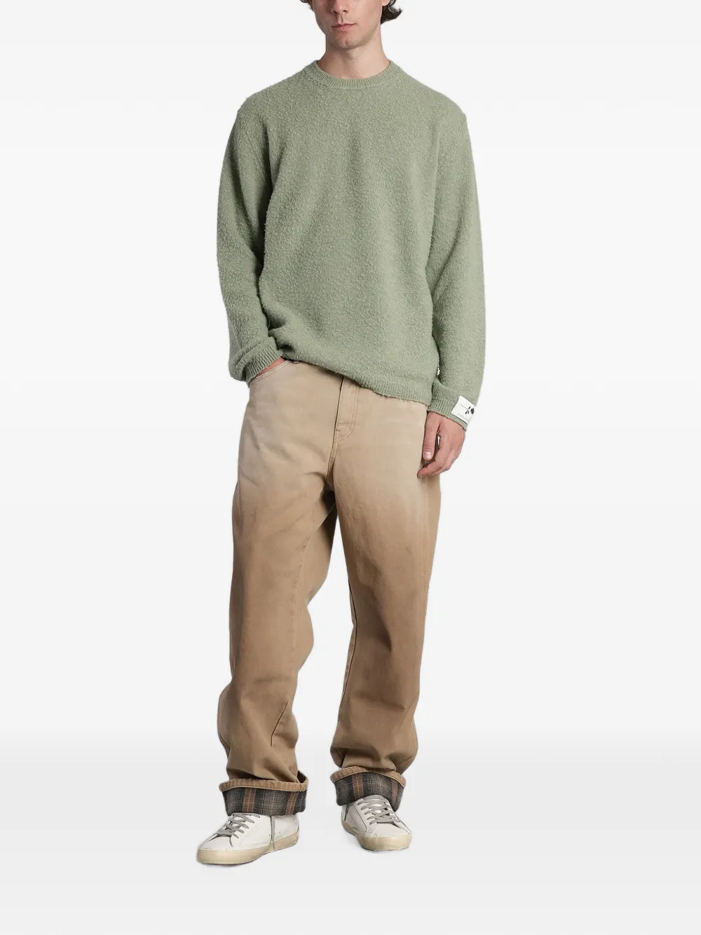 Golden Goose Bouclé gebreide trui met ronde hals Groen