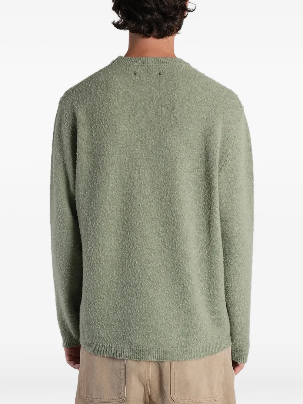 Golden Goose Bouclé gebreide trui met ronde hals Groen