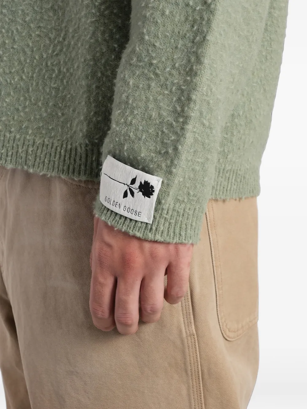 Golden Goose Bouclé gebreide trui met ronde hals Groen