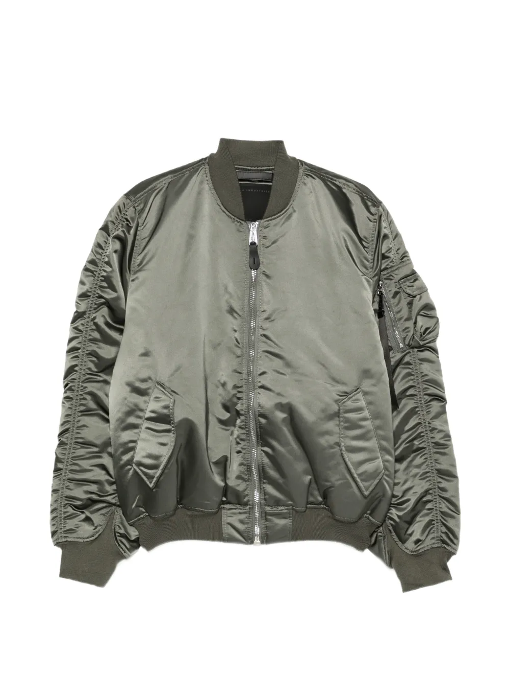 Alpha Industries Ruched Bomber Jacket In Green