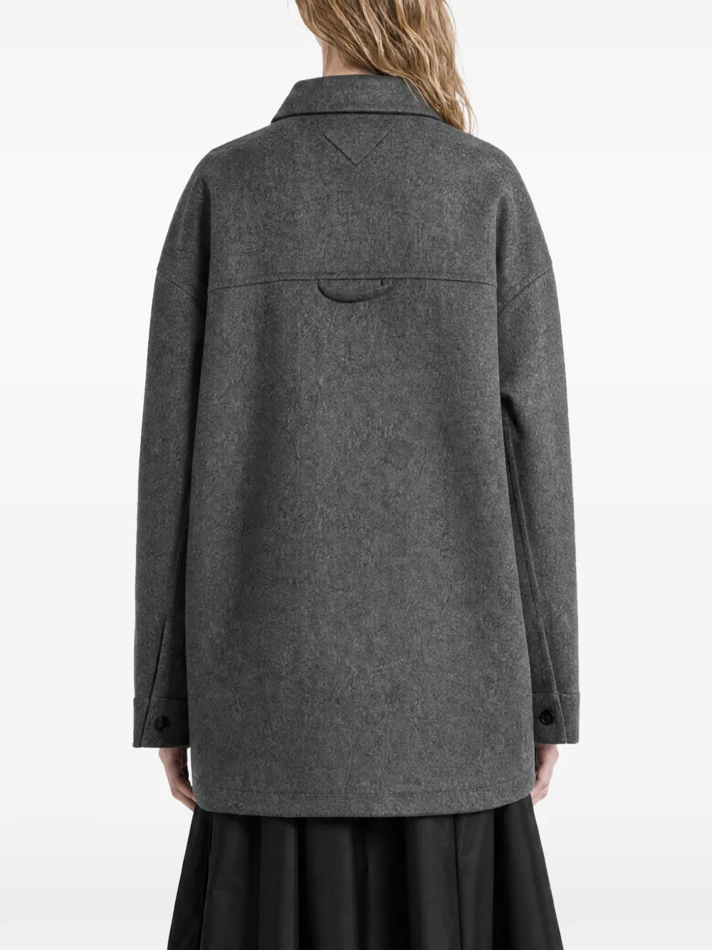 Prada button-up patch-pocket jacket Grijs