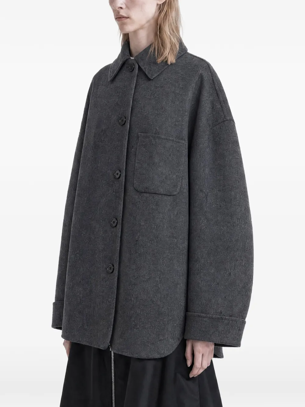 Prada button-up patch-pocket jacket Grijs