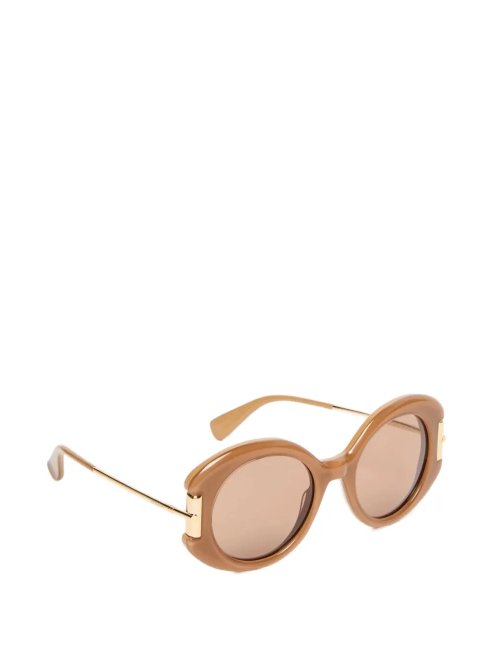 Max Mara Eyewear Zonnebril met rond montuur Beige