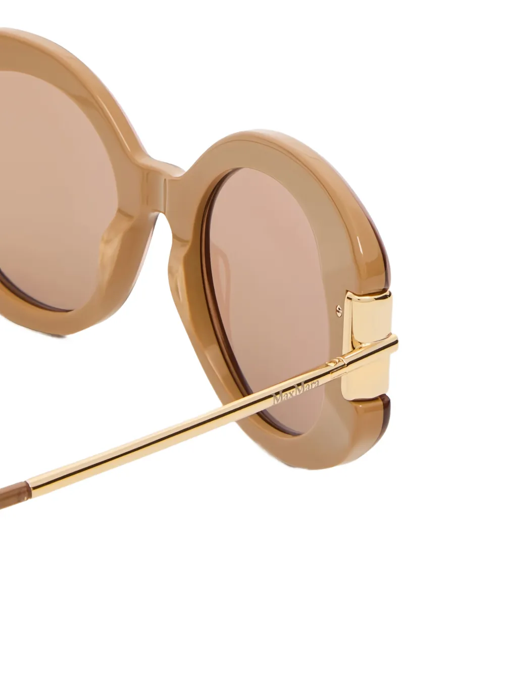 Max Mara Eyewear Zonnebril met rond montuur Beige