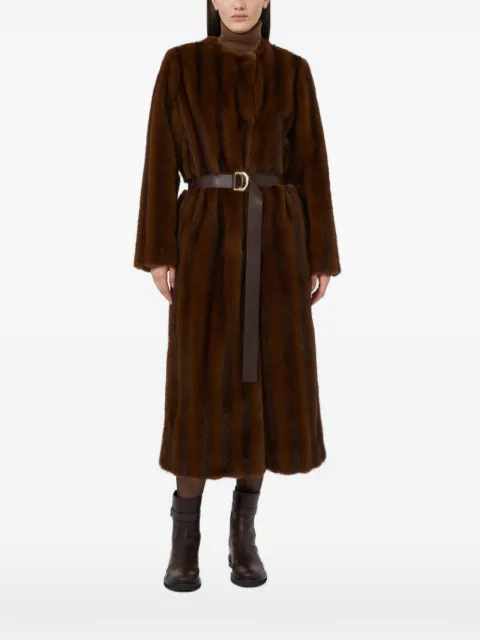 Max Mara Mstorma fluffy-textured long coat