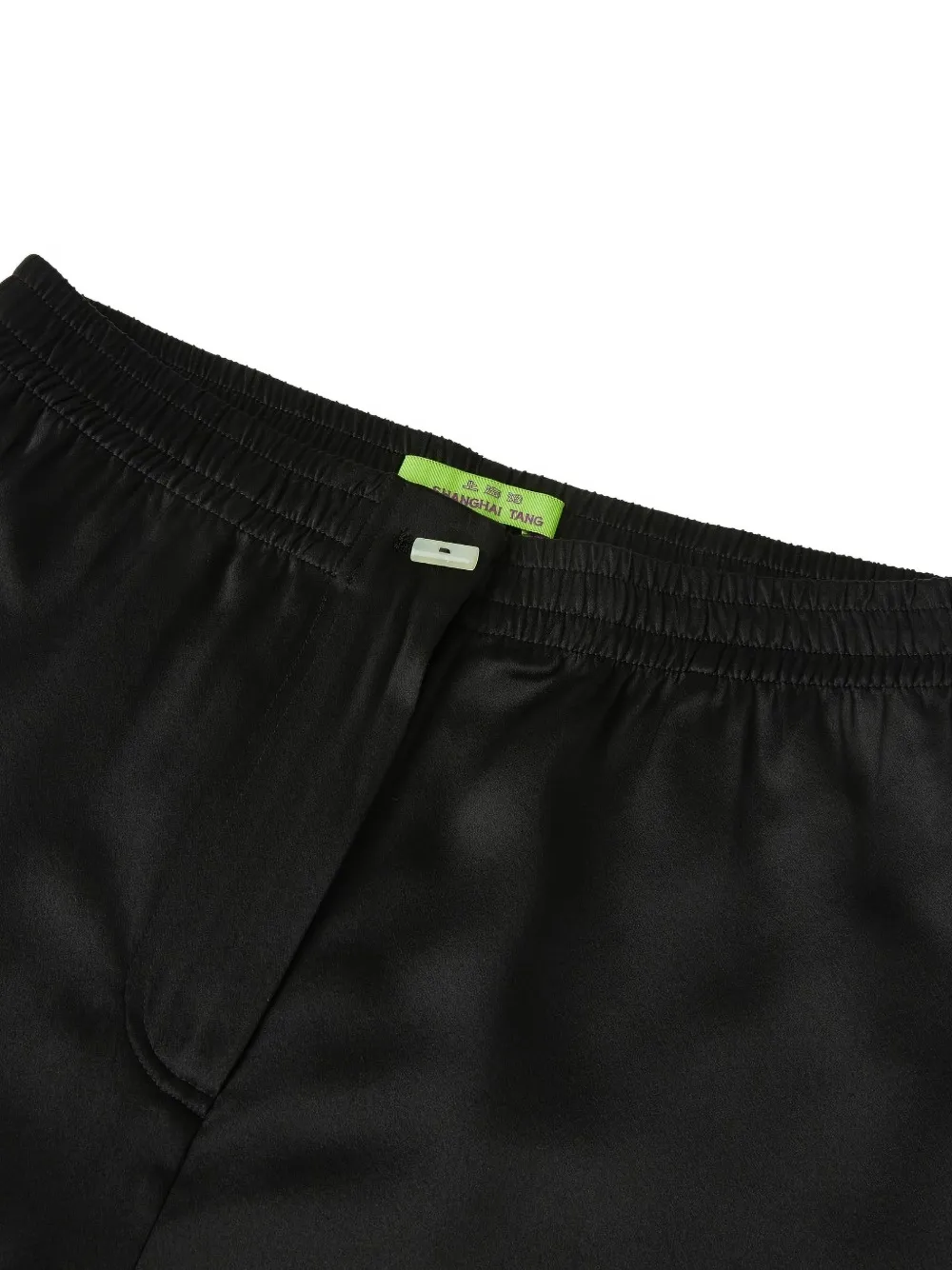 Shanghai Tang Zijden broek met wijde pijpen Zwart
