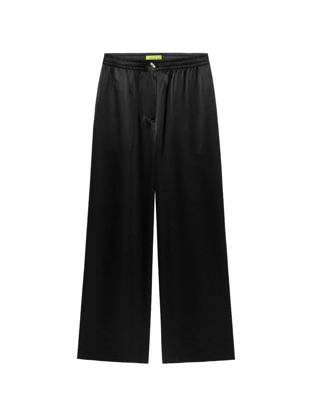 Shanghai Tang Wide-leg Mulberry Silk Trousers In Black