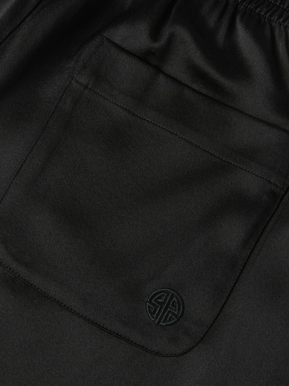 Shanghai Tang Zijden broek met wijde pijpen Zwart