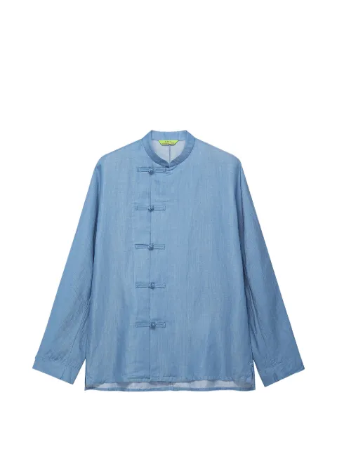 Shanghai Tang frog-fastening mandarin-collar shirt