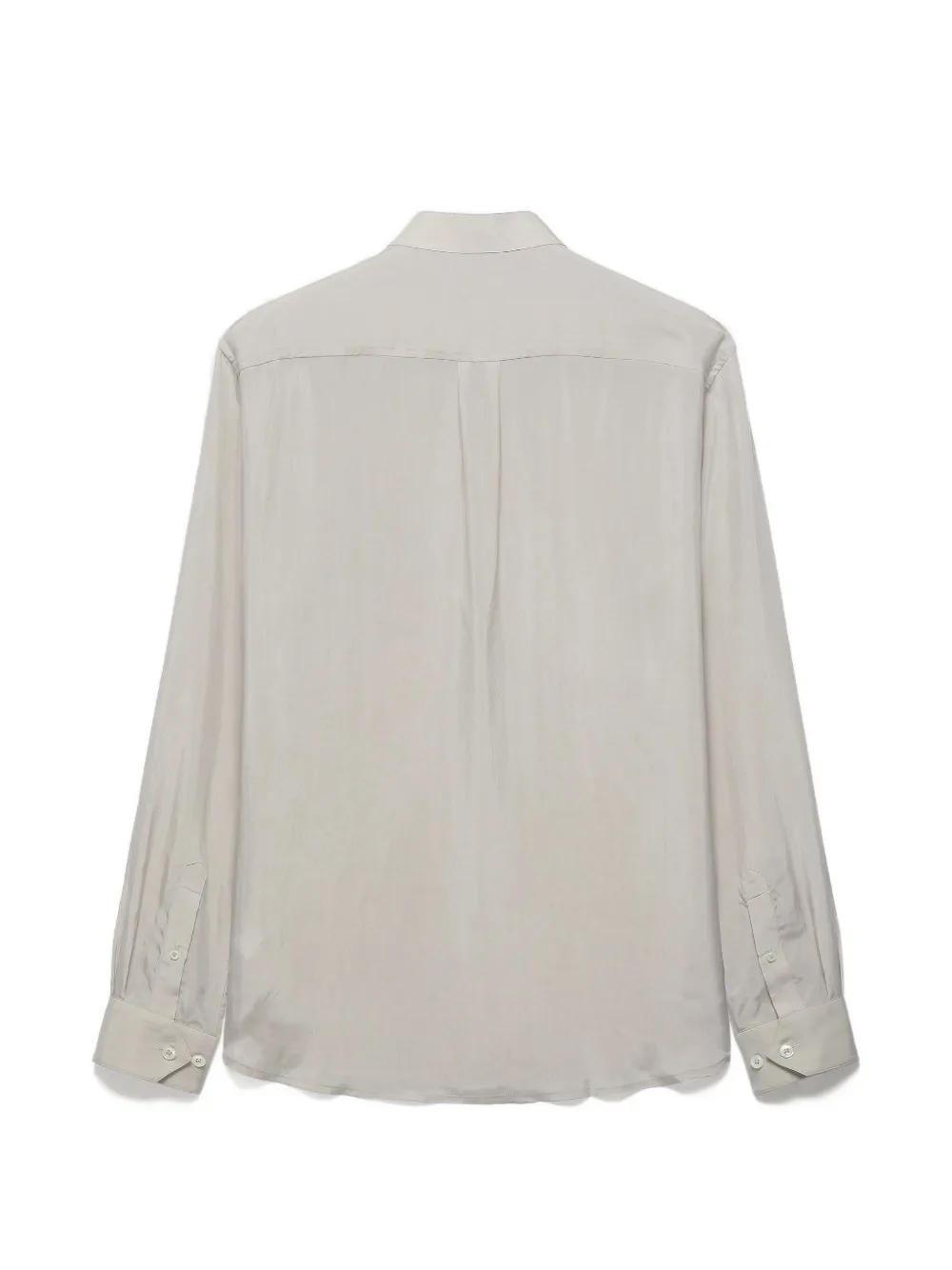 Shanghai Tang Fortune overhemd met ronde opstaande kraag en borstzak Beige