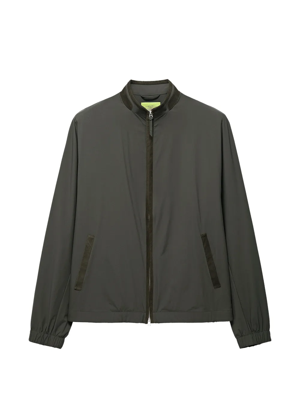 Shanghai Tang Mandarin contrast-trim zip-up jacket - Verde