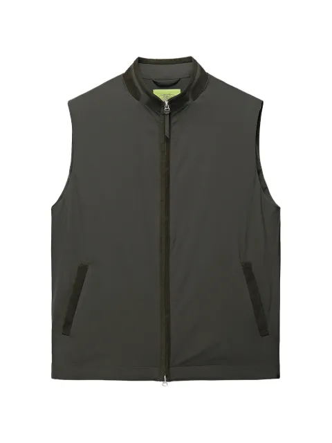 Shanghai Tang zip-up standing-collar gilet