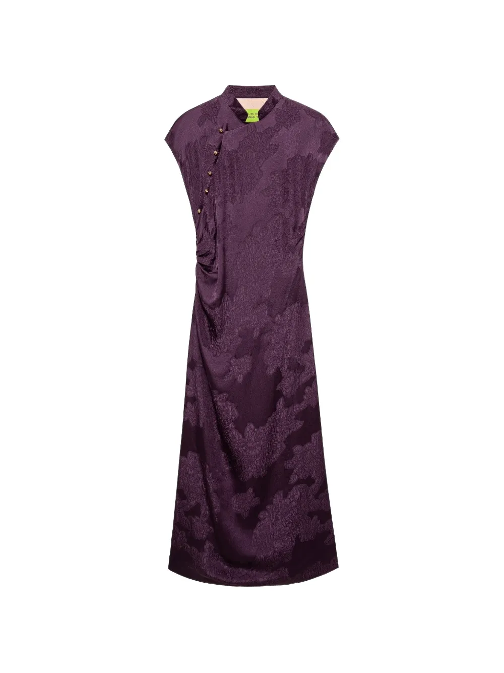Shanghai Tang Floral Qipao Midi Dress In Purple