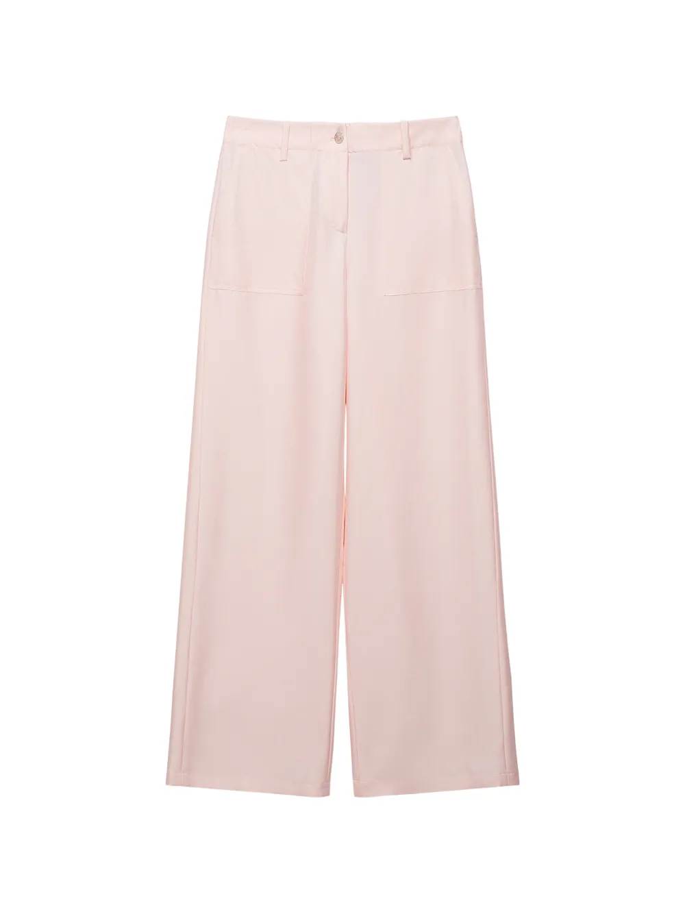 Shanghai Tang Flared Silk Trousers In Pink
