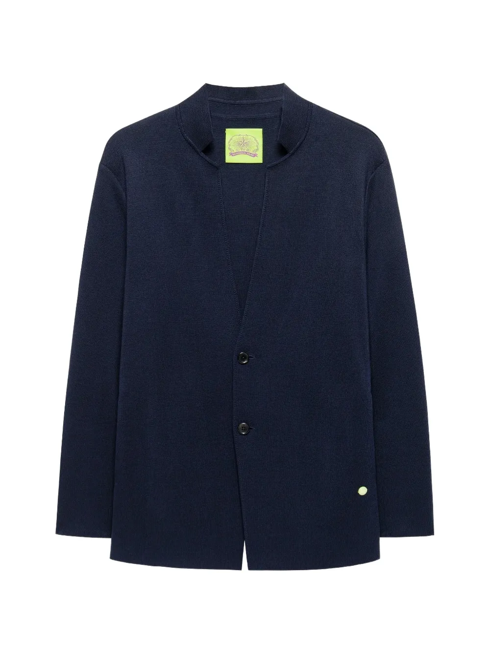 Shanghai Tang silk-knit mandarin-collar blazer - Blu