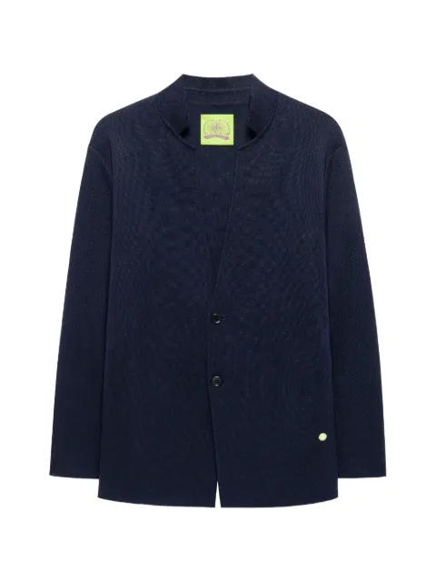 Shanghai Tang silk-knit mandarin-collar blazer