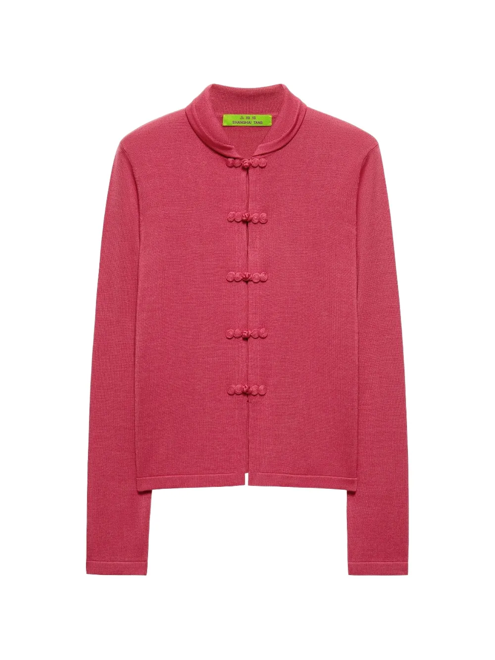 Shanghai Tang Frog-fastening Silk Cardigan In Pink