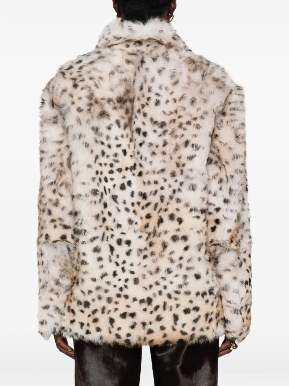 Arma Cynthia leopard-print shearling coat Beige