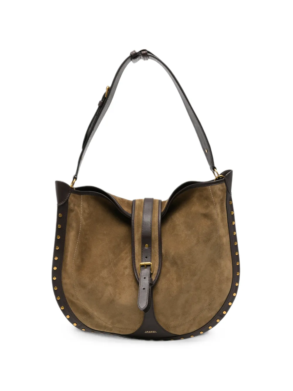 ISABEL MARANT Borsa a spalla Oskan con borchie - Marrone